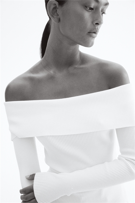 Топ без плеч из ребристого трикотажа 1237775002 - Фото 13834631