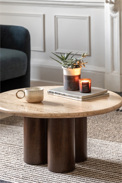 Кофейный столик с травертиновым покрытием 1312783001 - Фото 13838593