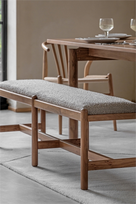 Обеденная скамья с мягкой обивкой из древесины акации 1312878001 - Фото 13839222