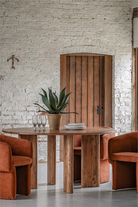 Круглый обеденный стол из древесины акации 1312893001 - Фото 13839293