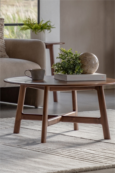 Деревянный круглый кофейный столик 1312920001 - Фото 13839438