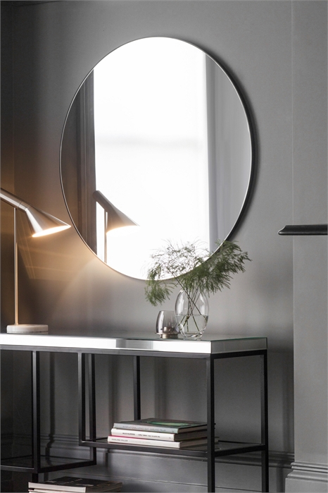 Круглое зеркало в металлической раме 100 см 1312928001 - Фото 13839479