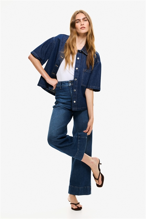 Широкие высокие джинсы 1297530002 - Фото 13841422