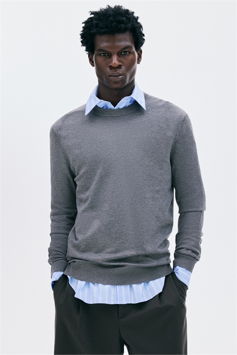 Джемпер из тонкого трикотажа Regular Fit 1286500002 - Фото 13842716