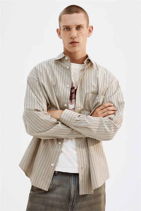 Рубашка из поплина свободного покроя артикул 1289798001