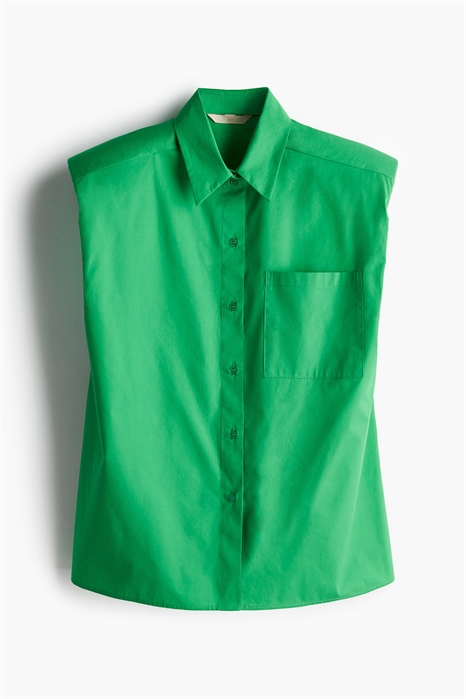 Блузка без рукавов с подплечниками 1251150002 - Фото 13847767