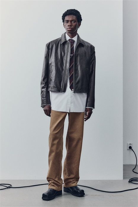 Кожаная куртка в боксерском стиле 1283220001 - Фото 13848367