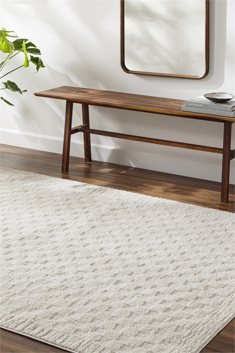 Современный клетчатый ковер с высоким ворсом в стиле сканди 1290306001 - Фото 13848593