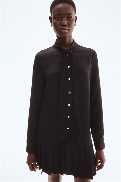 Платье-рубашка с плиссированной юбкой 1300025002 - Фото 13849657