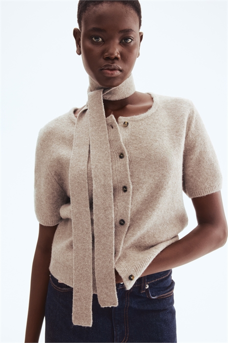 Кардиган с отделкой шарфом артикул 1308185001