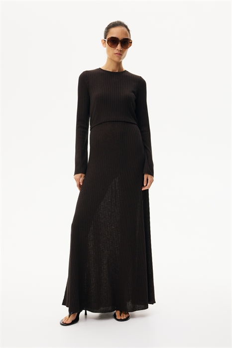 Платье для кормящих MAMA из ребристого трикотажа 1292564001 - Фото 13852730