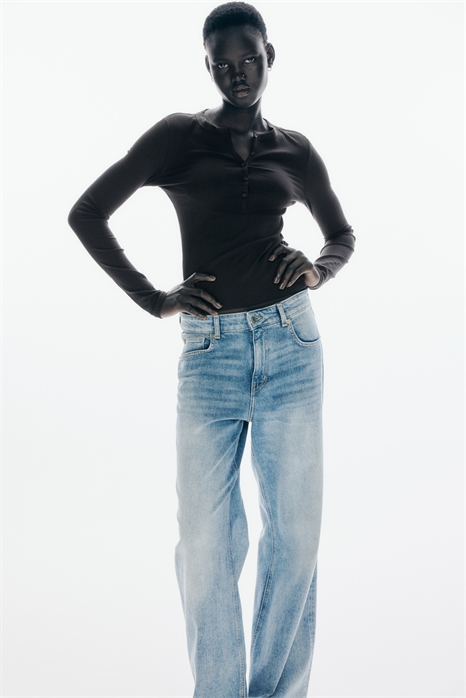 Ребристый топ хенли 1297136001 - Фото 13853326