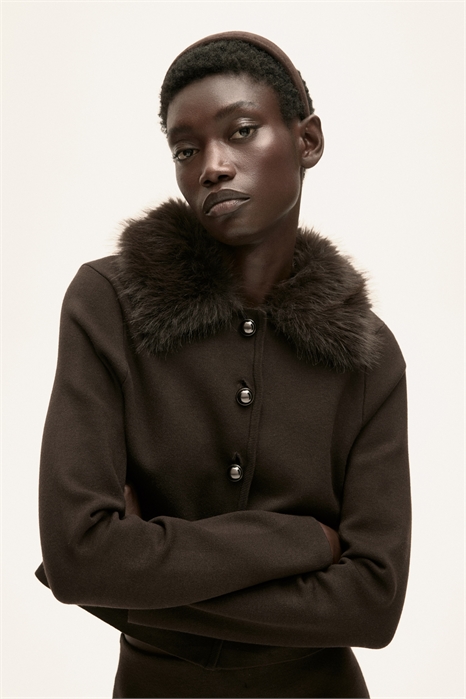 Кардиган с воротником из тонкой вязки 1308375001 - Фото 13855541