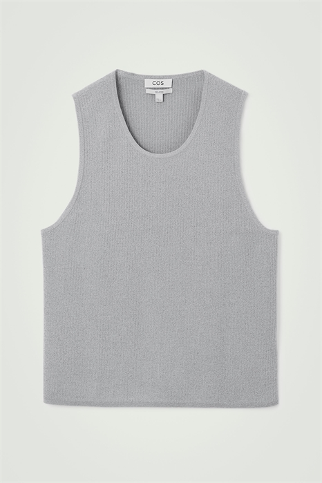 Майка с круглым вырезом из трикотажа в рубчик 1229316002 - Фото 13855699