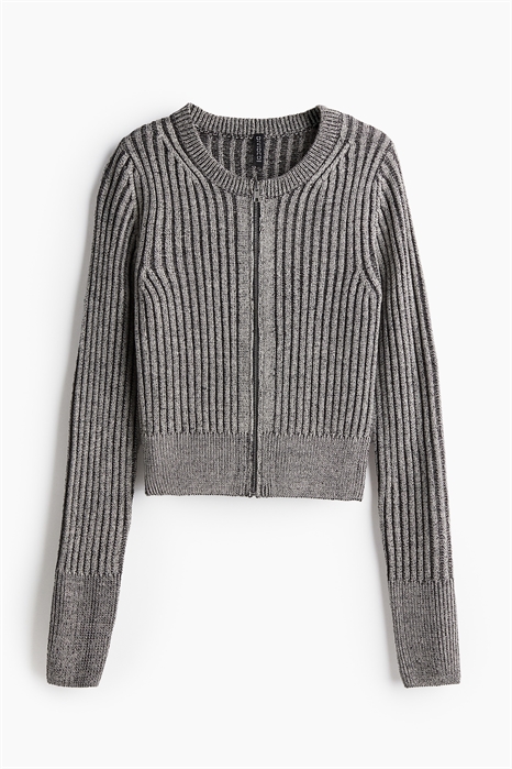 Ребристый вязаный кардиган на молнии 1232356001 - Фото 13859045