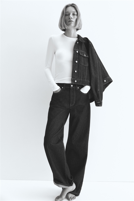 Топ из микрофибры с длинными рукавами 1191700002 - Фото 13860431