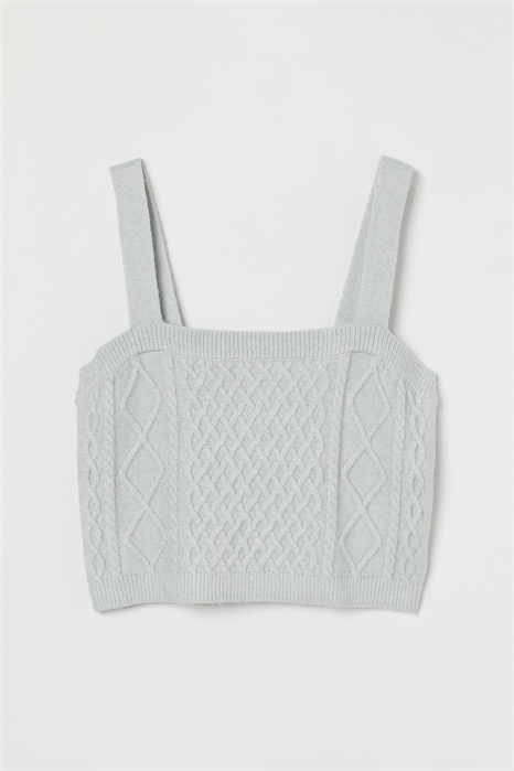 Облегающий топ из кабельного трикотажа 1023588002 - Фото 13860643
