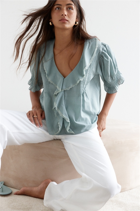 Блузка из хлопка с ворсом 1308426002 - Фото 13861714