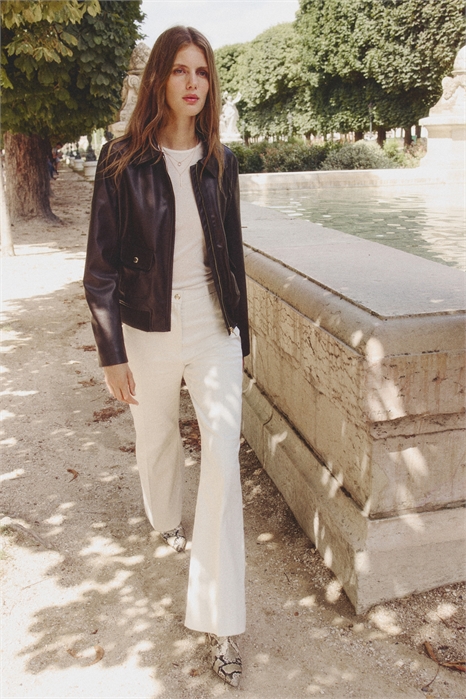 Расклешенные брюки из саржи 1296995001 - Фото 13864222