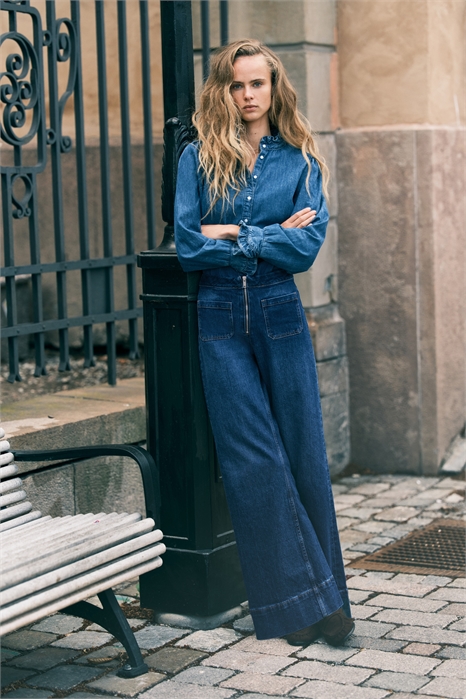 Широкие ультравысокие джинсы 1297863001 - Фото 13864273