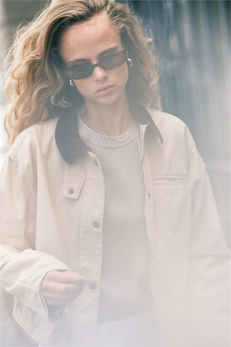 Куртка из хлопкового холста с вельветовым воротником 1298255001 - Фото 13864299