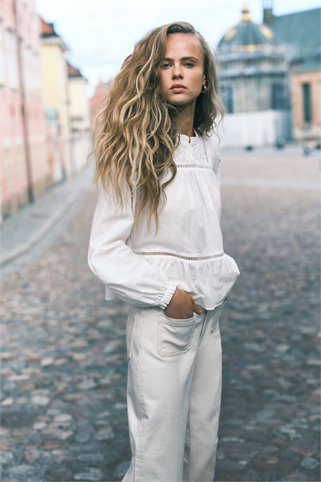 Блузка из хлопка с вышивкой 1298820001 - Фото 13864342