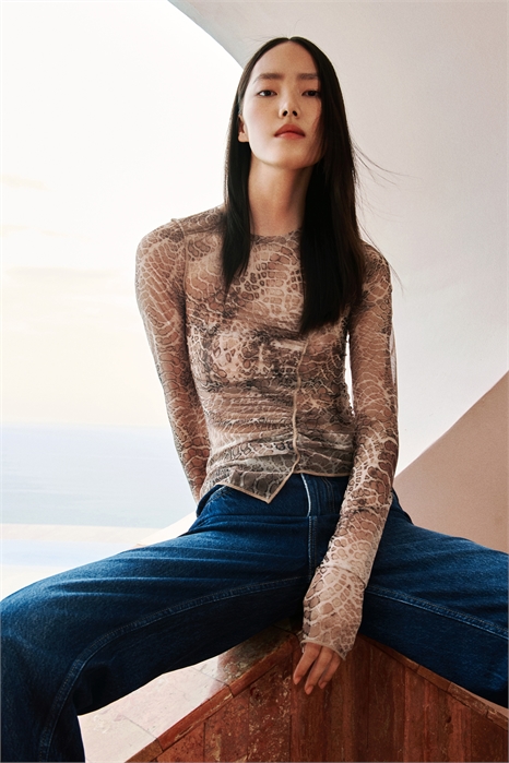 Топ из драпированной сетки 1290853001 - Фото 13866103