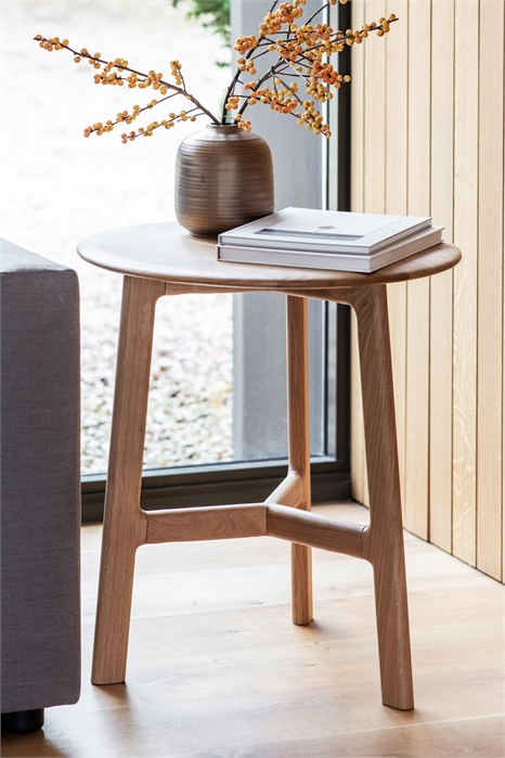 Деревянный круглый приставной столик 1312844001 - Фото 13869713