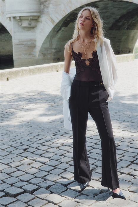 Расклешенные брюки с отделкой складками 1293550001 - Фото 13870443