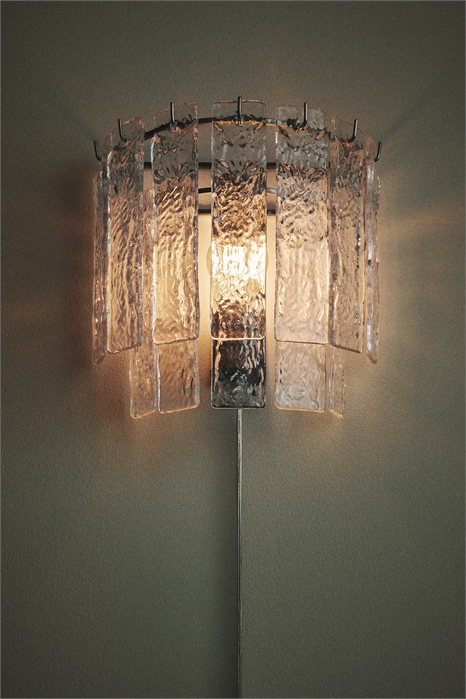 Металлический настенный светильник со стеклянными призмами 1277543001 - Фото 13873587