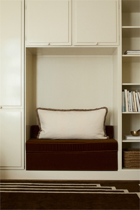 Чехол для подушки из тонкого плетения с бахромой 1294080001 - Фото 13873993