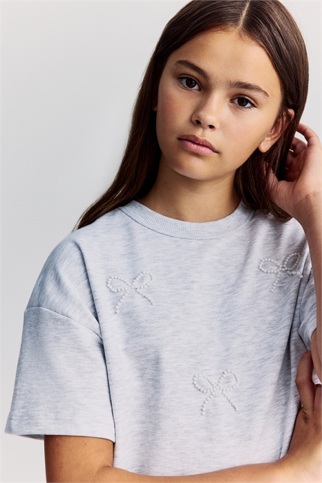 Свободная футболка с узором и деталями 1290514001 - Фото 13874611