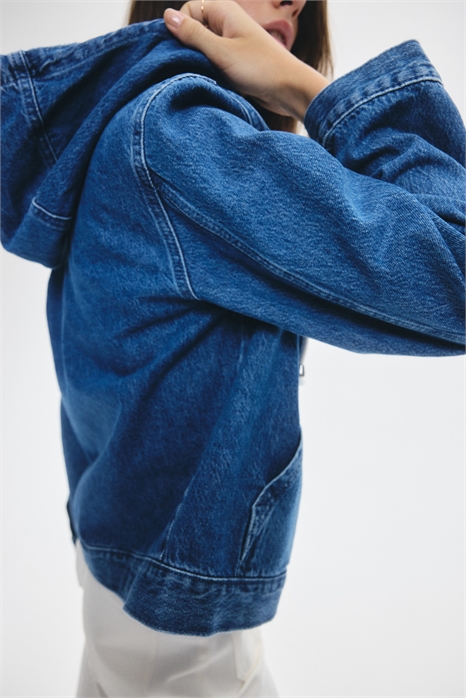 Джинсовая куртка с капюшоном 1298061001 - Фото 13875134