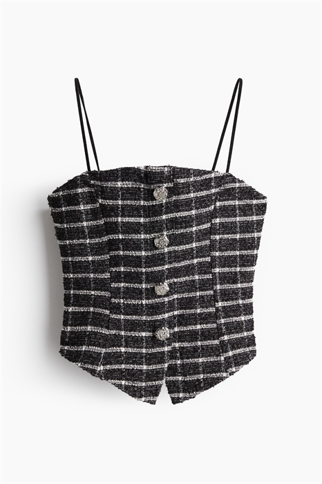 Блестящий топ на бретельках с пуговицами спереди 1263576001 - Фото 13877165