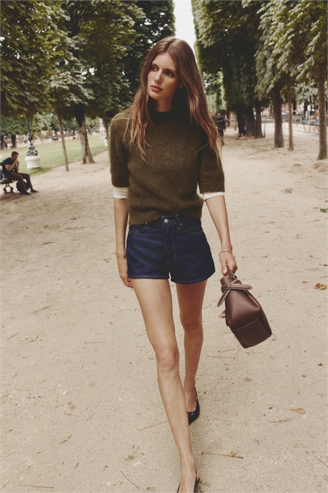 Джемпер из мохеровой смеси с короткими рукавами 1305676001 - Фото 13877260