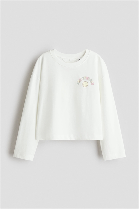 Хлопковый лонгслив с принтом 1307616001 - Фото 13878759