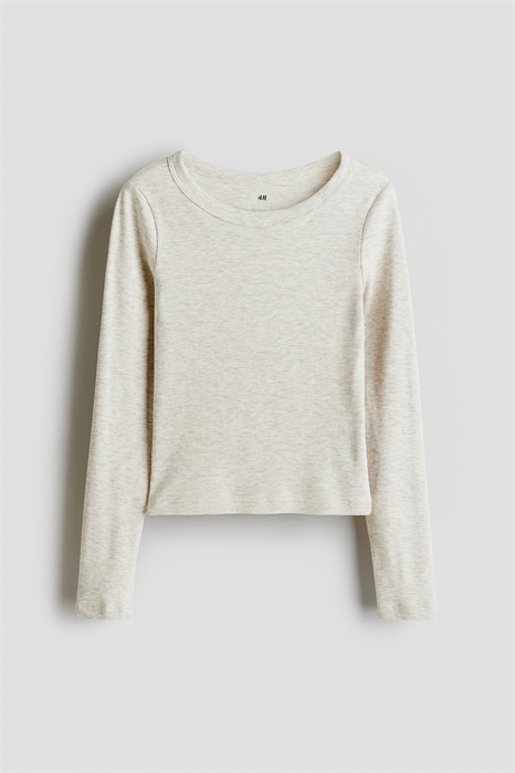 Ребристый топ из хлопкового джерси 1300805001 - Фото 13880329