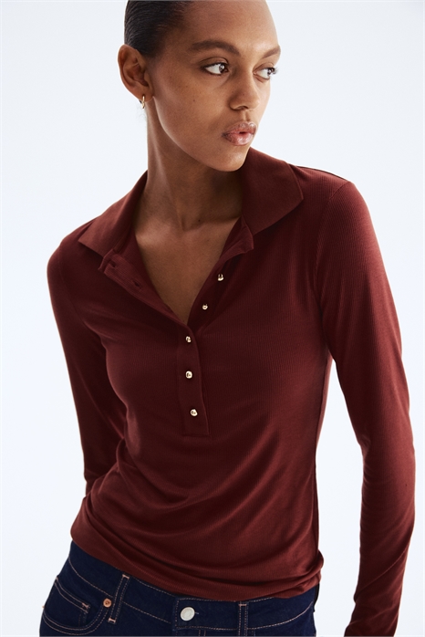 Рубашка-поло из ребристого трикотажа 1306363001 - Фото 13880611