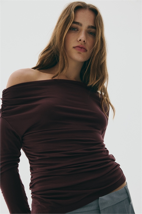 Драпированный топ на одно плечо 1316666002 - Фото 13880829