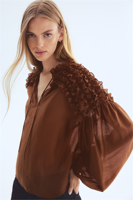 Блузка с окантовкой 1310271001 - Фото 13881353