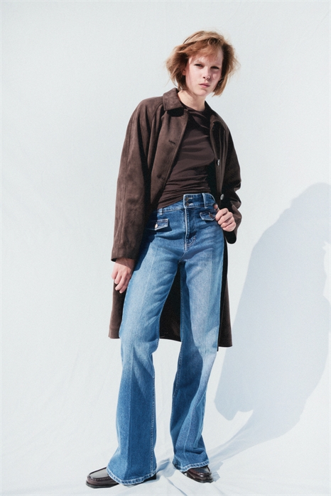 Расклешенные высокие джинсы 1295577005 - Фото 13885332