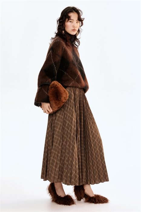 Плиссированная круглая юбка 1307314001 - Фото 13885716