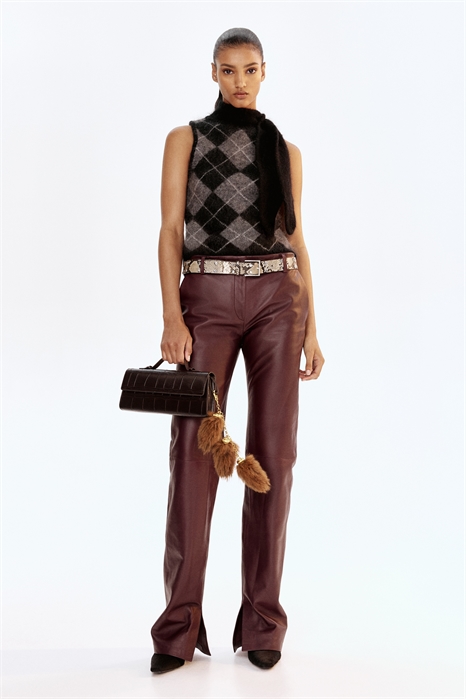 Кожаные брюки 1308329001 - Фото 13885797