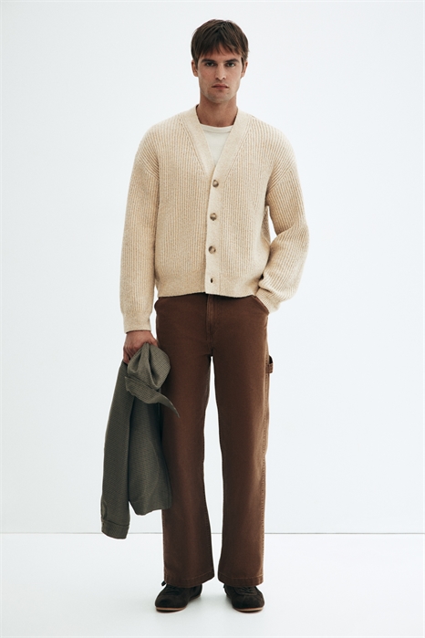 Свободный вязаный кардиган в рубчик 1296599002 - Фото 13887864