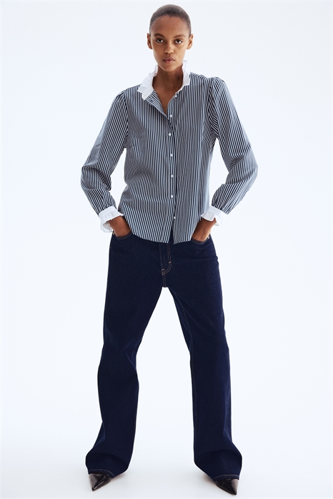 Блузка с воротником с оборкой 1305261005 - Фото 13888429