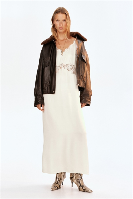 Платье на бретельках с кружевной отделкой 1313385001 - Фото 13888866