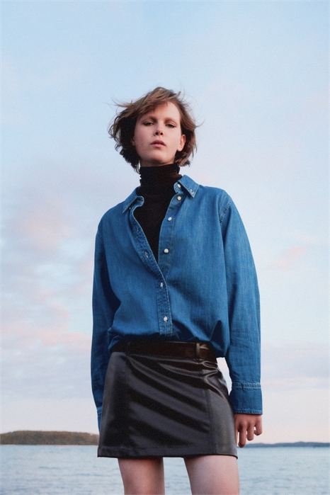 Джинсовая рубашка 1297101001 - Фото 13890098