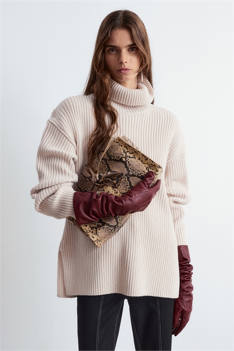 Джемпер с водолазкой из шерстяного трикотажа 1258706001 - Фото 13890546