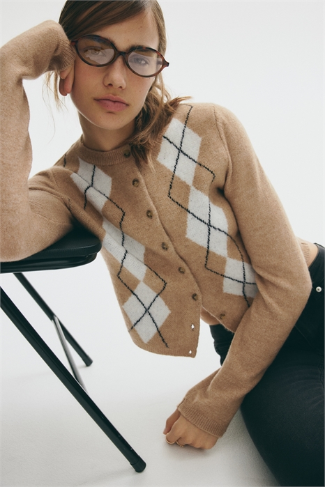 Кардиган жаккардовой вязки 1296842001 - Фото 13894893