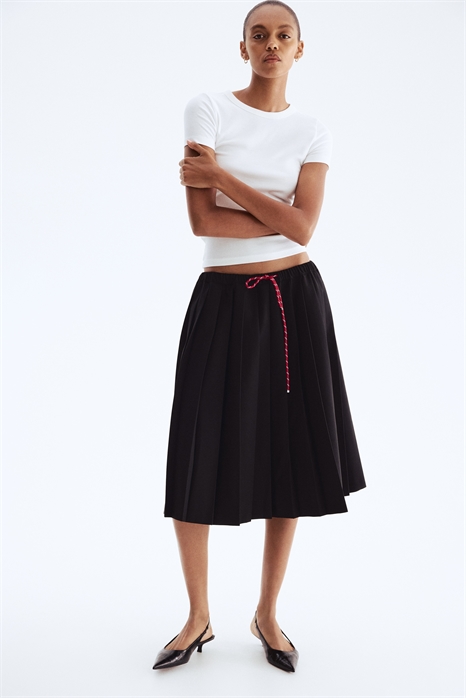 Плиссированная юбка со шнурком 1297472001 - Фото 13894991
